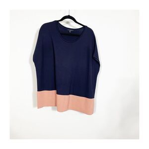 COS Navy and Blush Colorblock Long Sleeve Top